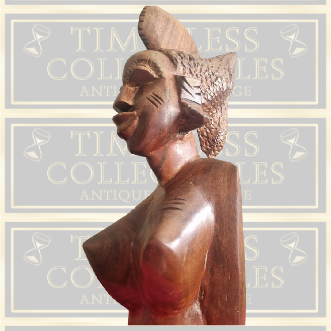 Antique Large African Fulani Hand Carved Wood Sculpture