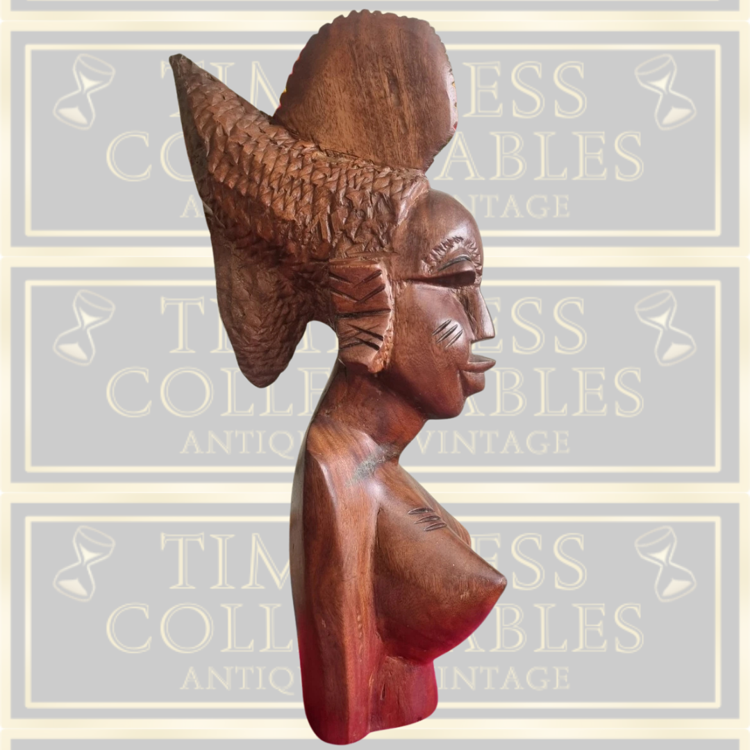 Antique Large African Fulani Hand Carved Wood Sculpture