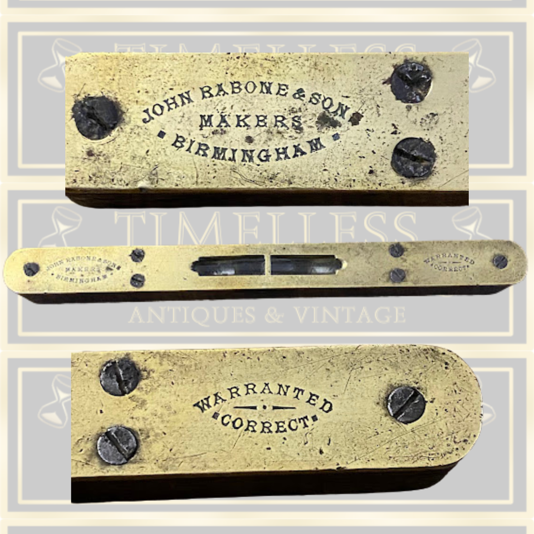 Antique Brass and Hardwood 8" Spirit Level