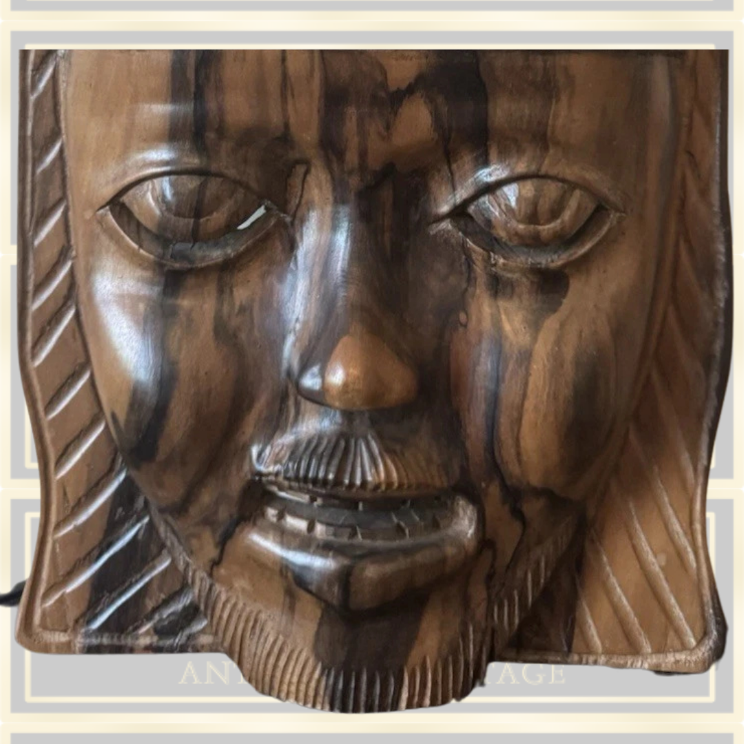 Mid Century Hand Carved African Mask