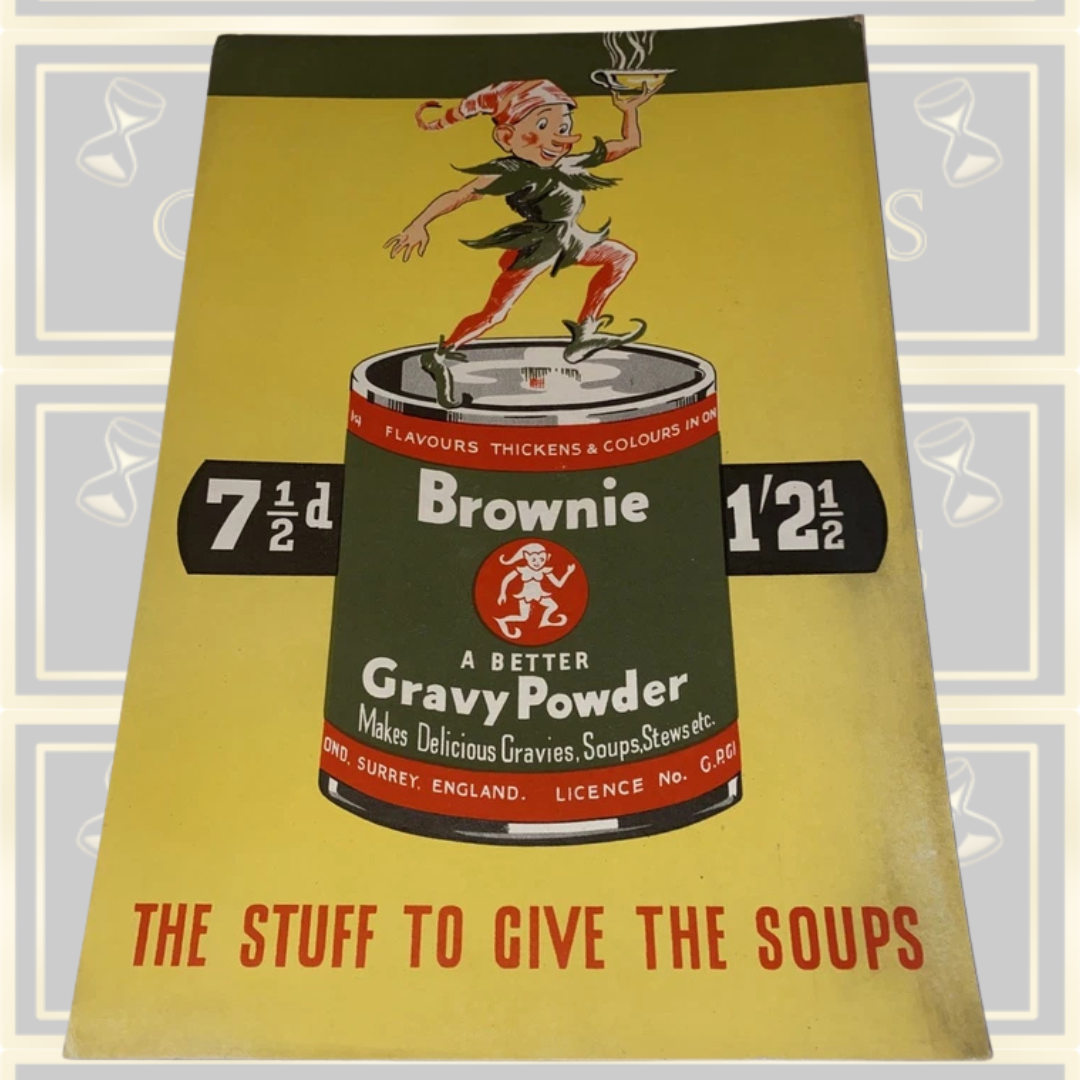 Vintage 1950s Shop Advertising Display Card 'Brownie' Gravy Powder
