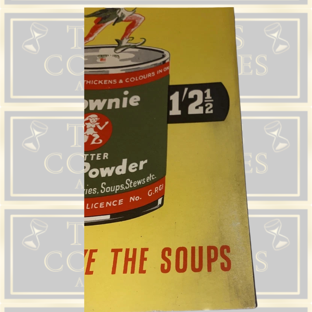 Vintage 1950s Shop Advertising Display Card 'Brownie' Gravy Powder