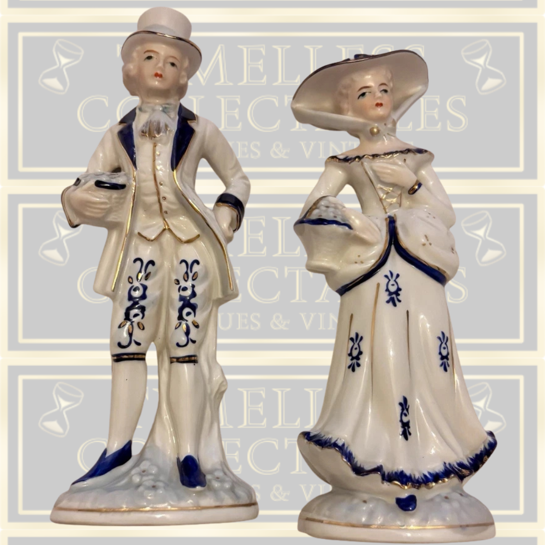 Pair of Royal Copenhagen Porcelain Figurines Blue/White