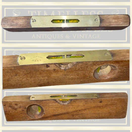 Antique Brass and Hardwood 8" Spirit Level