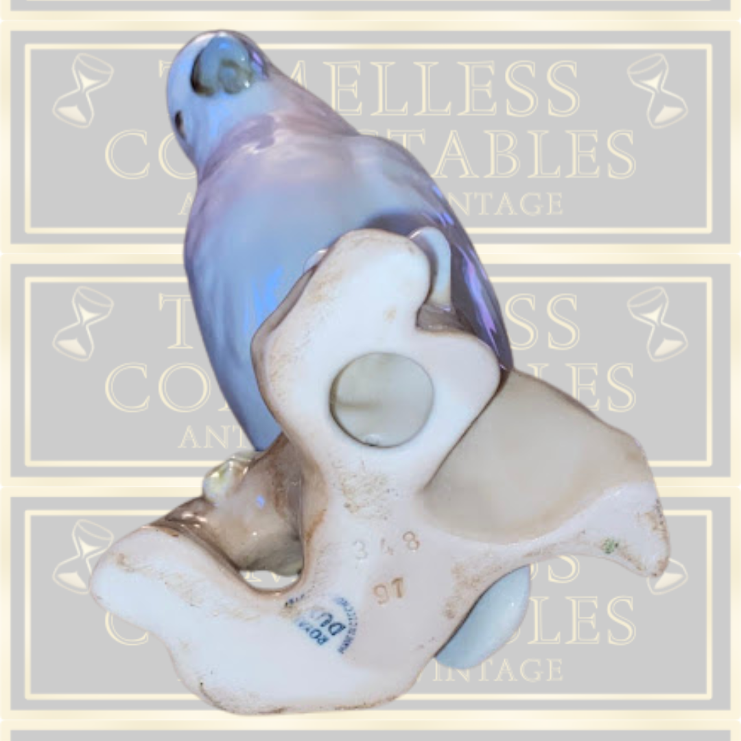 Vintage Pair Royal Dux Porcelain Cockatoo Birds