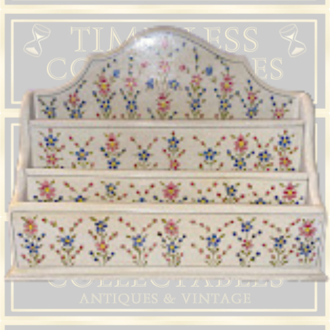 Vintage Floral Hand Painted Letter Rack