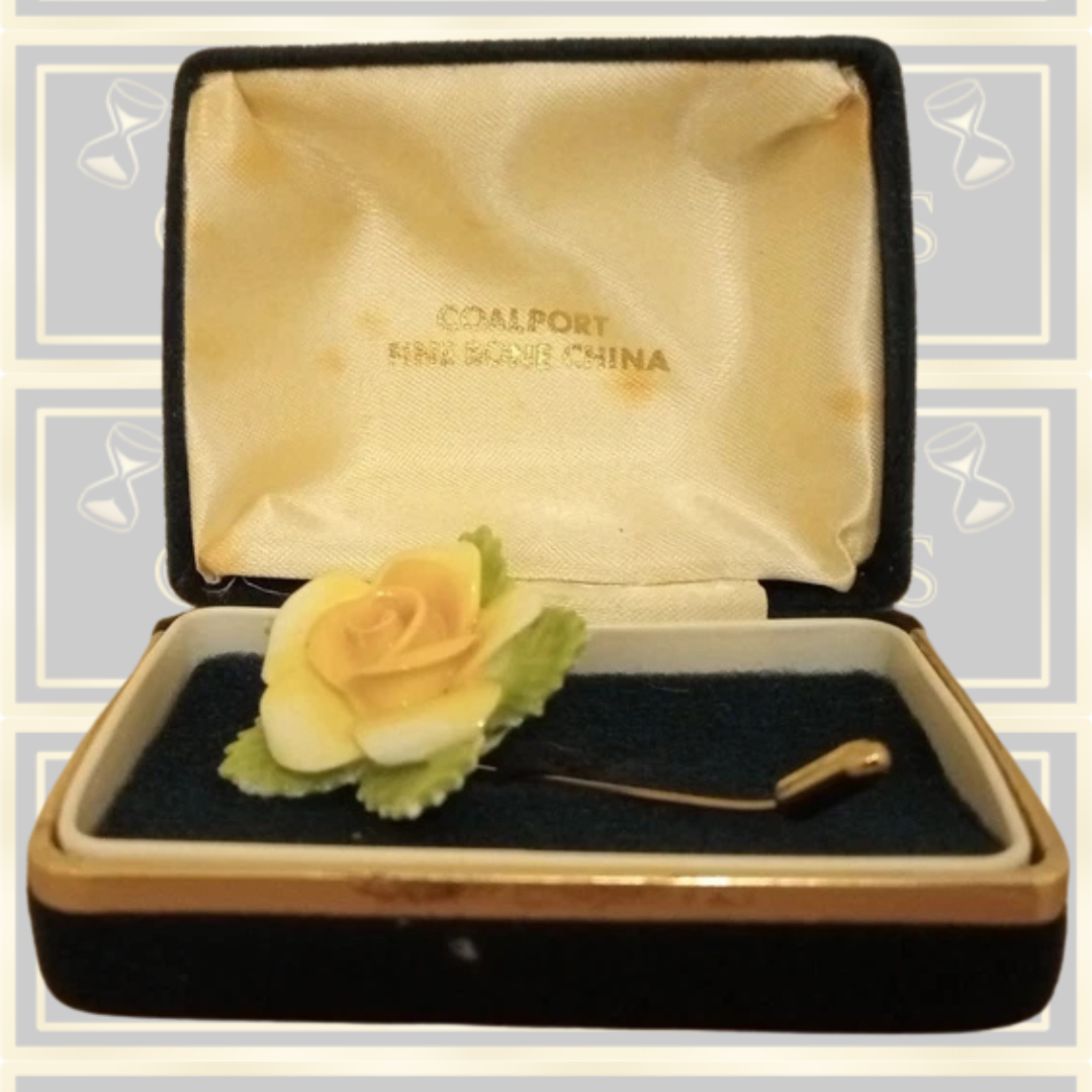 Vintage Coalport Bone China Flower Brooch