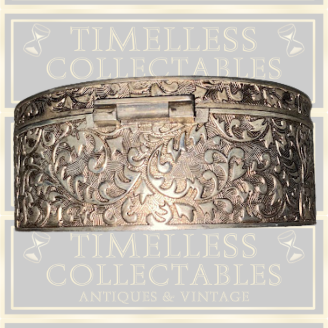 vintage large silver plate oval jewellery casket