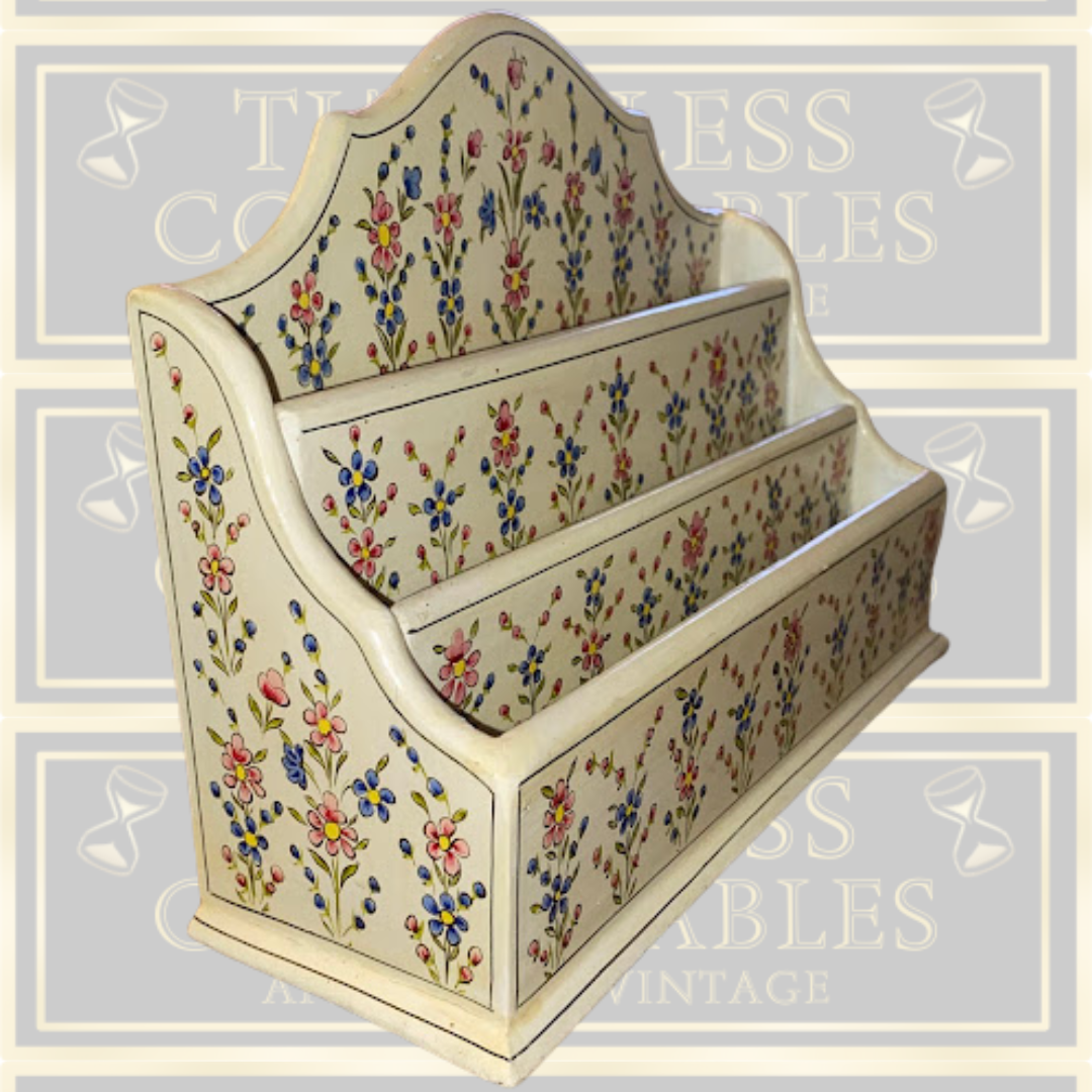 Vintage Floral Hand Painted Letter Rack