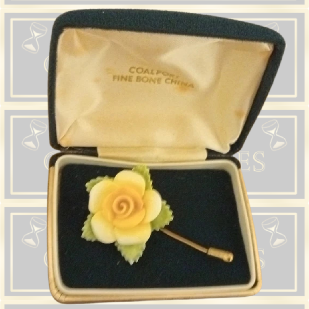 Vintage Coalport Bone China Flower Brooch