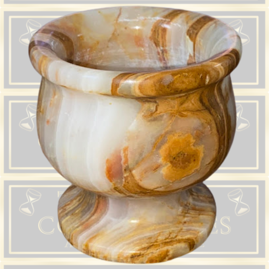 Vintage Brown Onyx Mortar/Urn