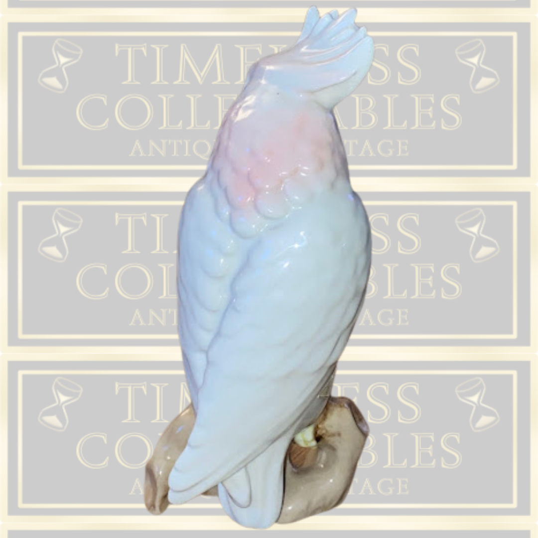 Vintage Pair Royal Dux Porcelain Cockatoo Birds
