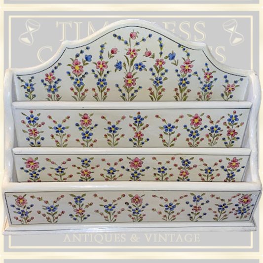 Vintage Floral Hand Painted Letter Rack