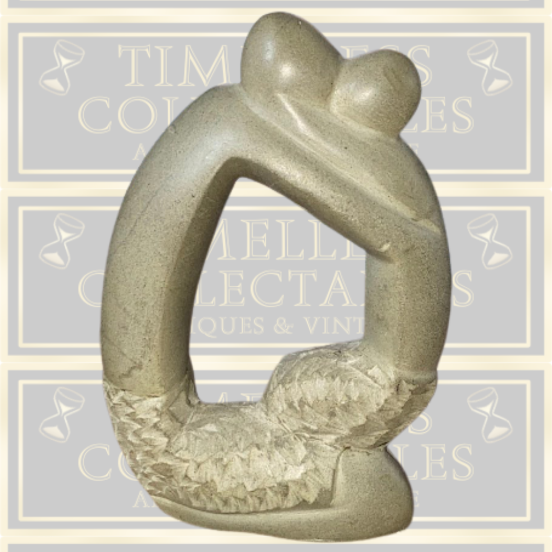 Vintage Mother and Child Soapstone Sculpture Art