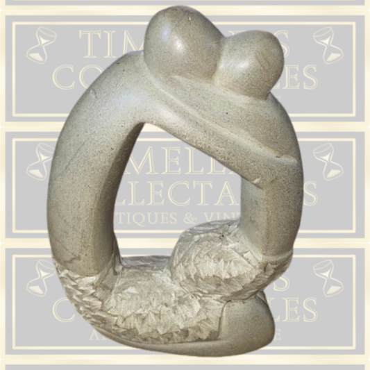 Vintage Mother and Child Soapstone Sculpture Art