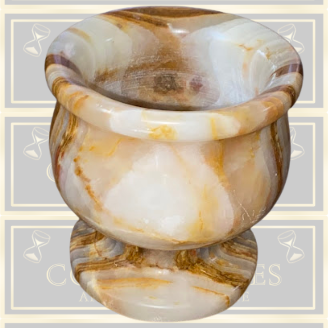 Vintage Brown Onyx Mortar/Urn