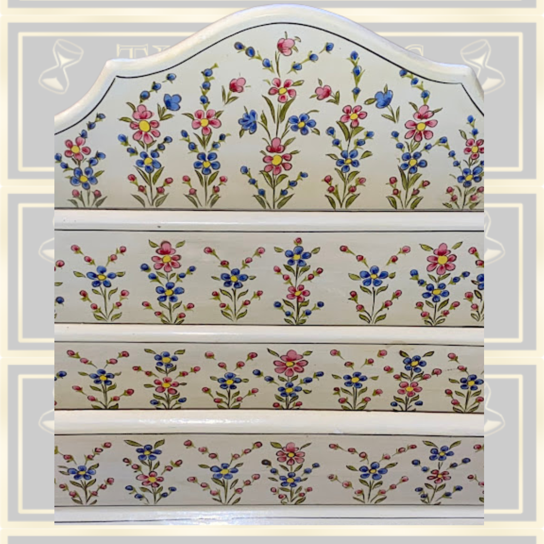 Vintage Floral Hand Painted Letter Rack
