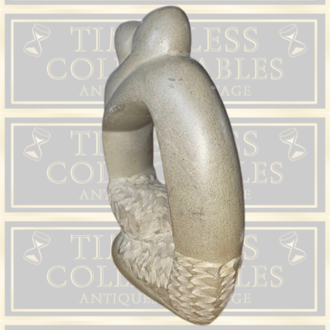 Vintage Mother and Child Soapstone Sculpture Art