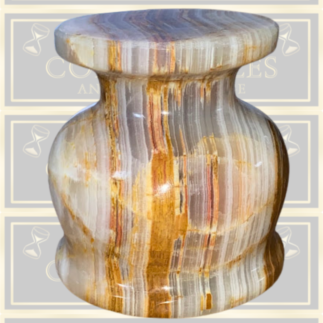 Vintage Brown Onyx Mortar/Urn