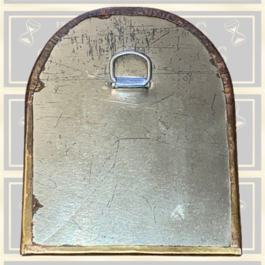 Vintage Handmade Arts & Craft Style Bronze/Brass/Copper Miniature Arched Hanging Mirror