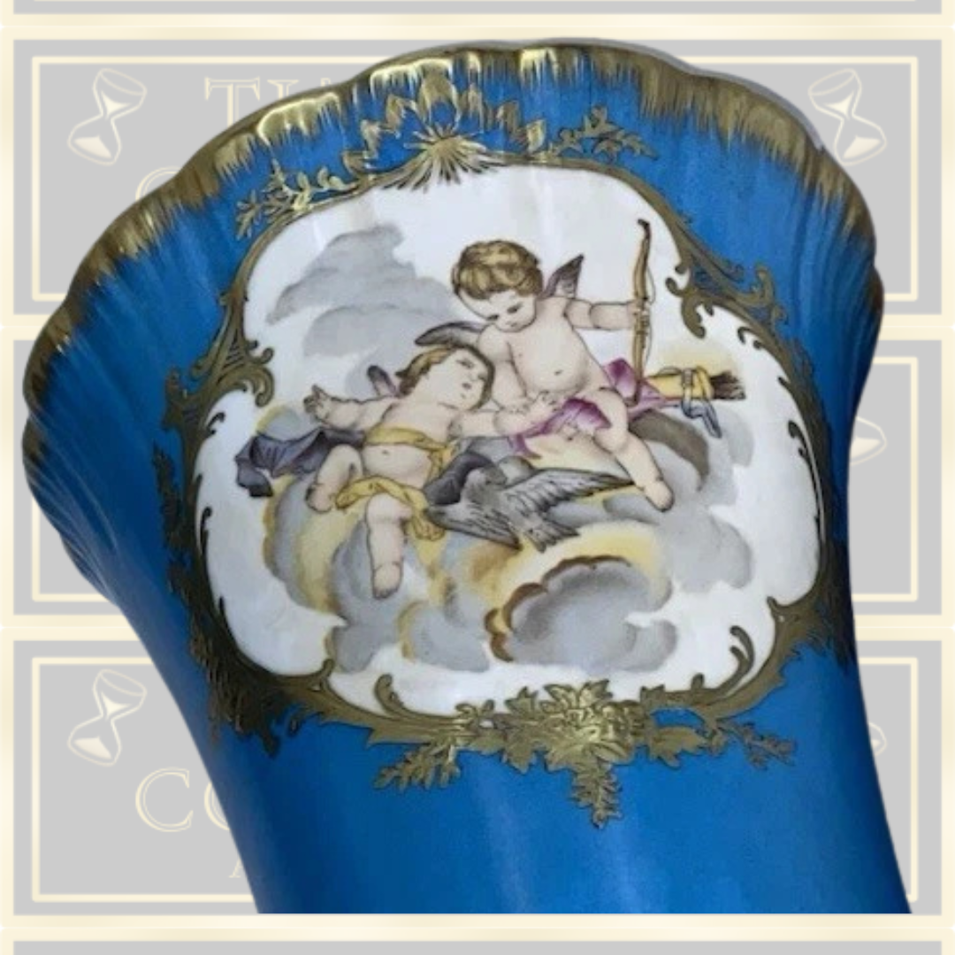 Antique Large Meissen Porcelain Vases Stamped