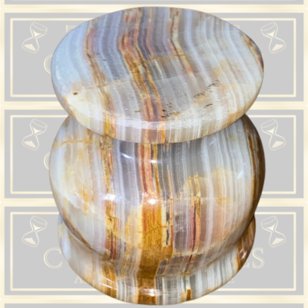 Vintage Brown Onyx Mortar/Urn