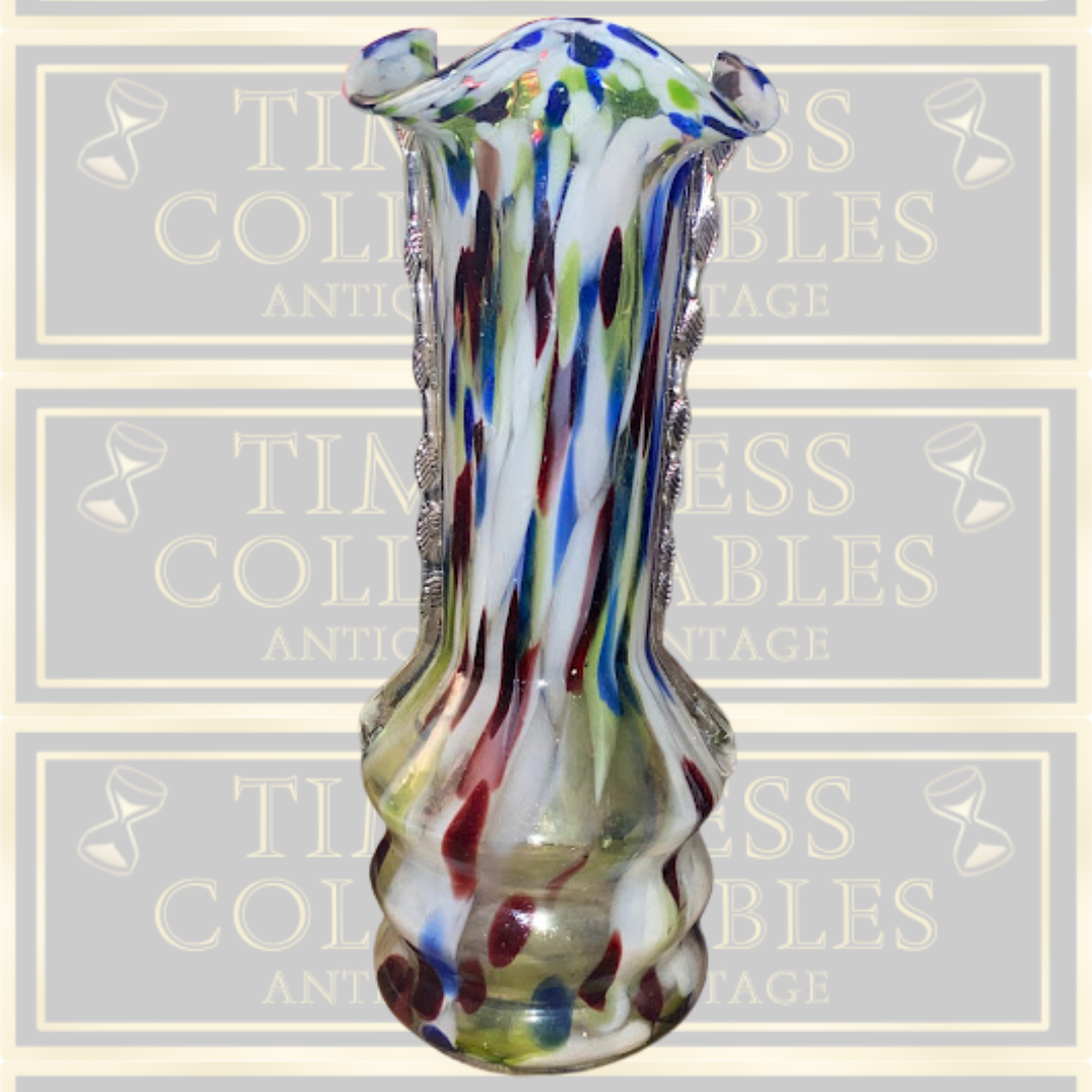 Vintage Multi-Coloured Murano End Of Day Glass Hand Blown Vase