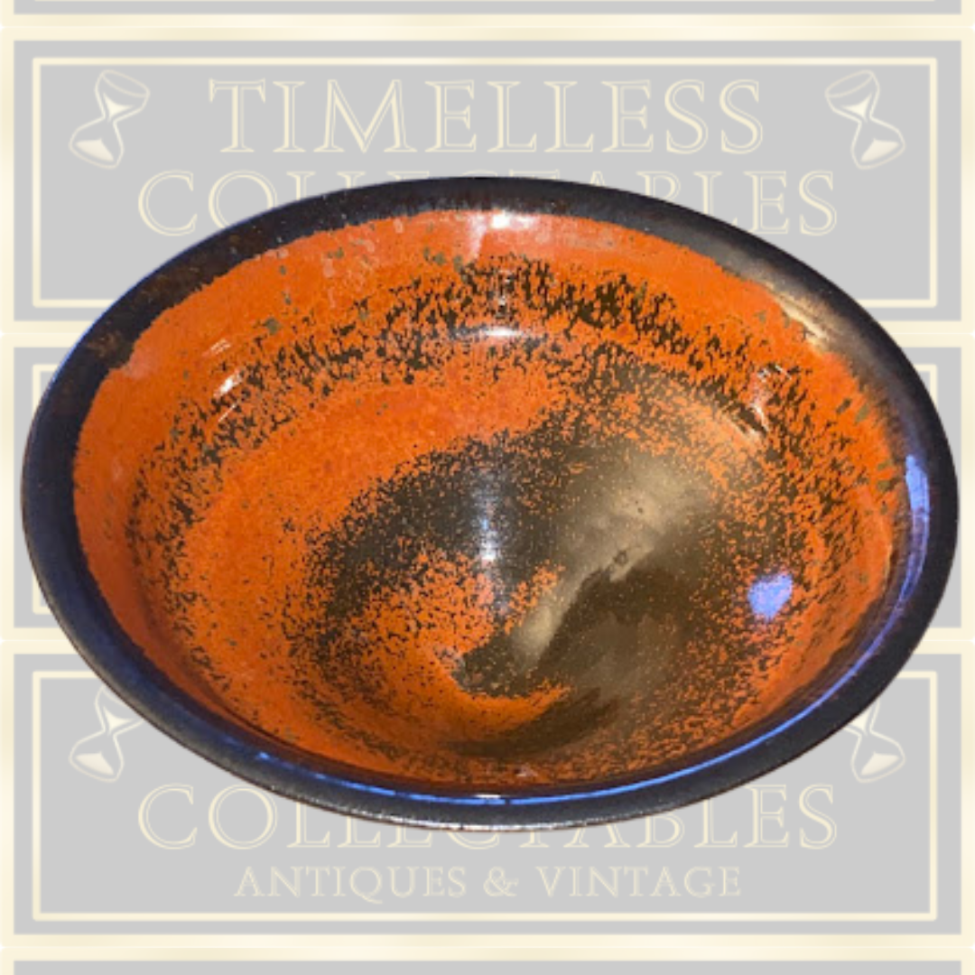 Vintage Wheel-Thrown Stoneware Glazed Fruit Bowl By Michael Martin