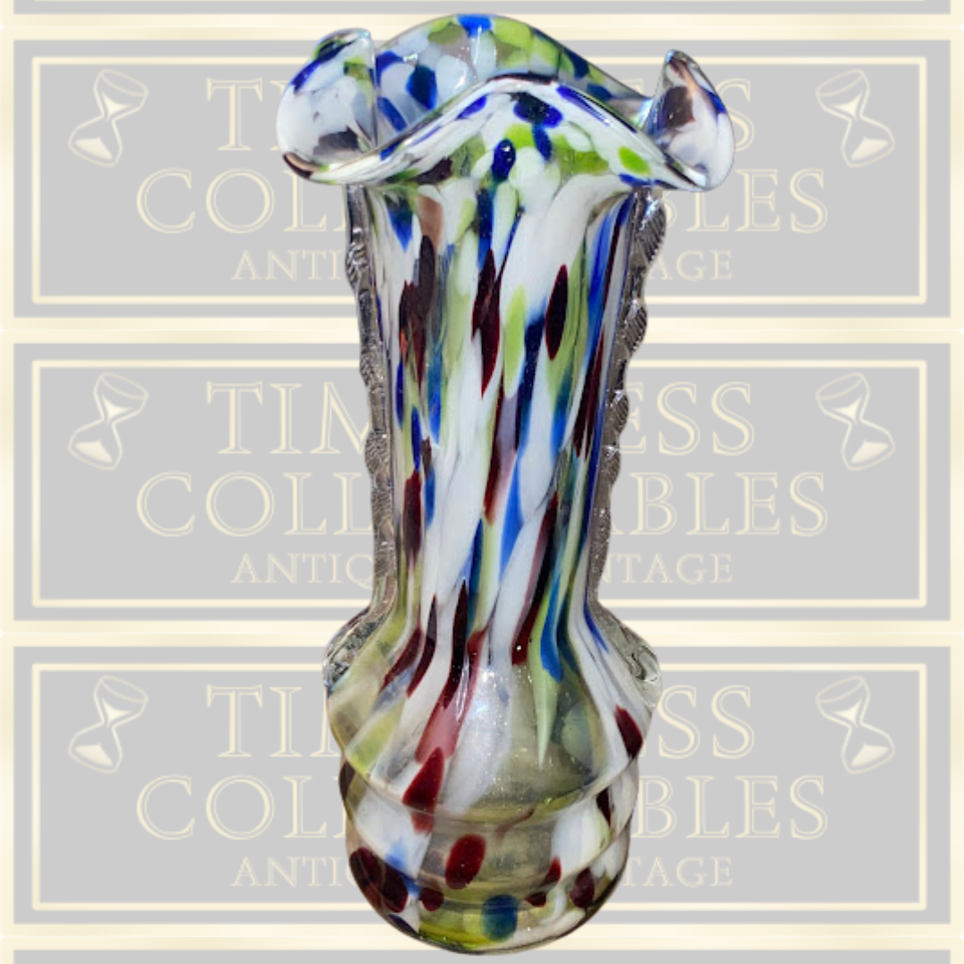 Vintage Multi-Coloured Murano End Of Day Glass Hand Blown Vase