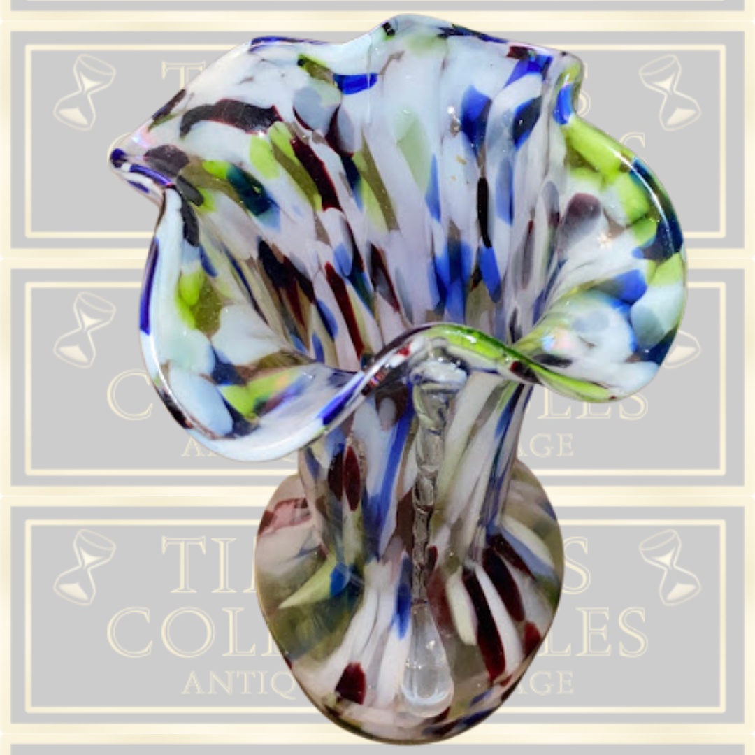 Vintage Multi-Coloured Murano End Of Day Glass Hand Blown Vase