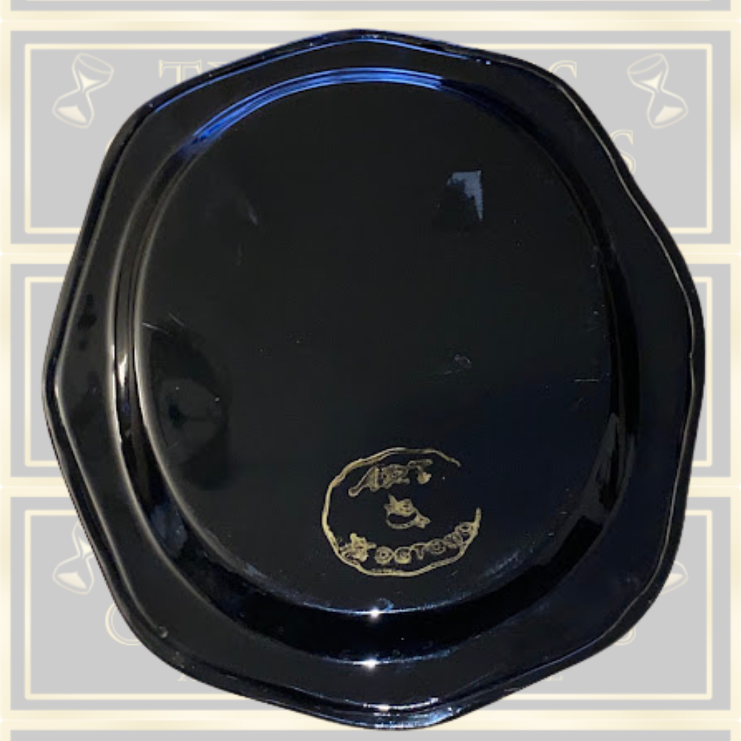 Vintage Russian Hand-Painted Floral Metal Serving Tray