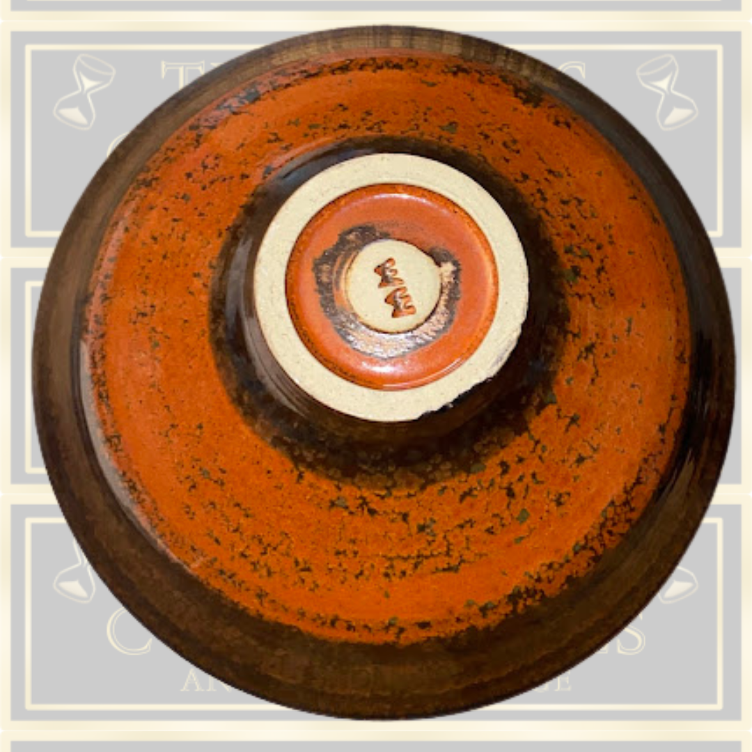 Vintage Wheel-Thrown Stoneware Glazed Fruit Bowl By Michael Martin