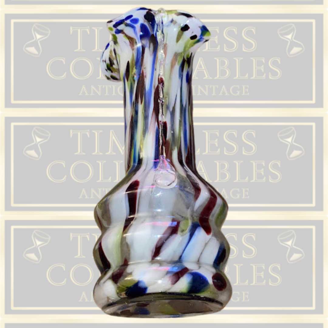 Vintage Multi-Coloured Murano End Of Day Glass Hand Blown Vase