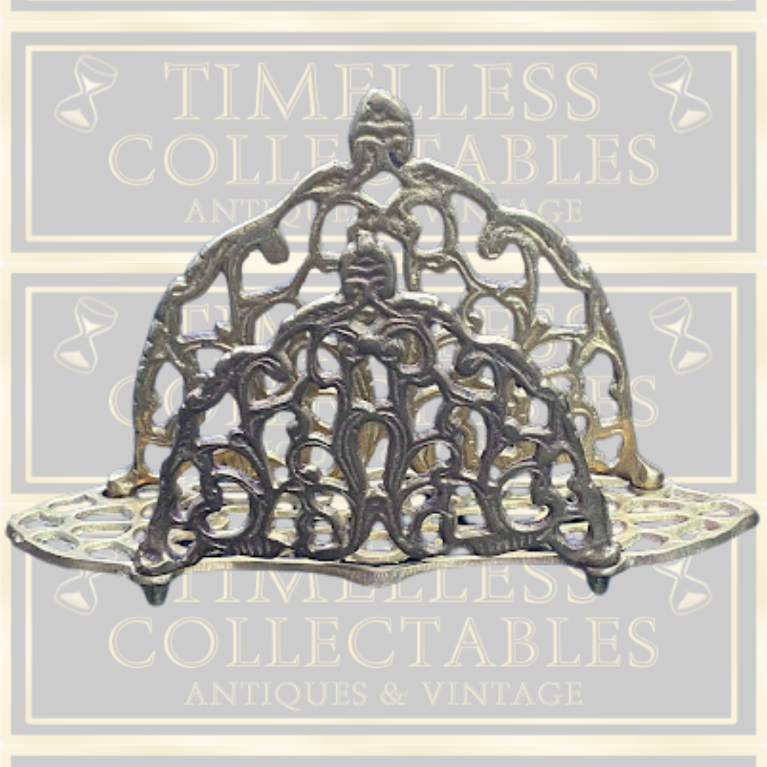 Vintage Brass Art Nouveau Filigree Desk Organizer