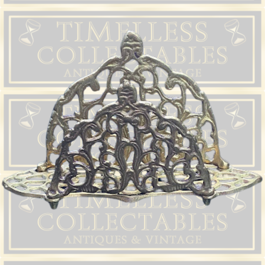 Vintage Brass Art Nouveau Filigree Desk Organizer
