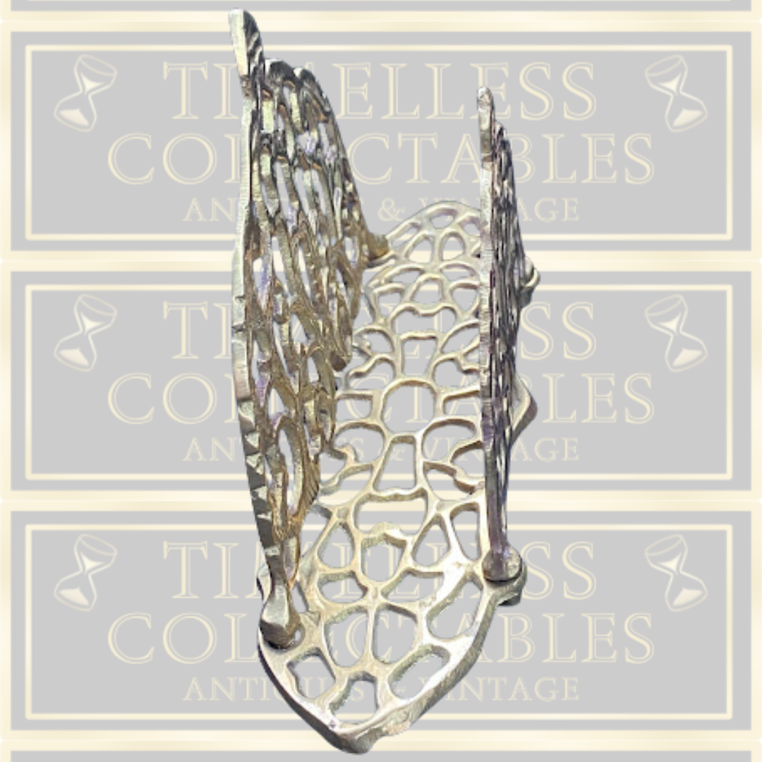 Vintage Brass Art Nouveau Filigree Desk Organizer