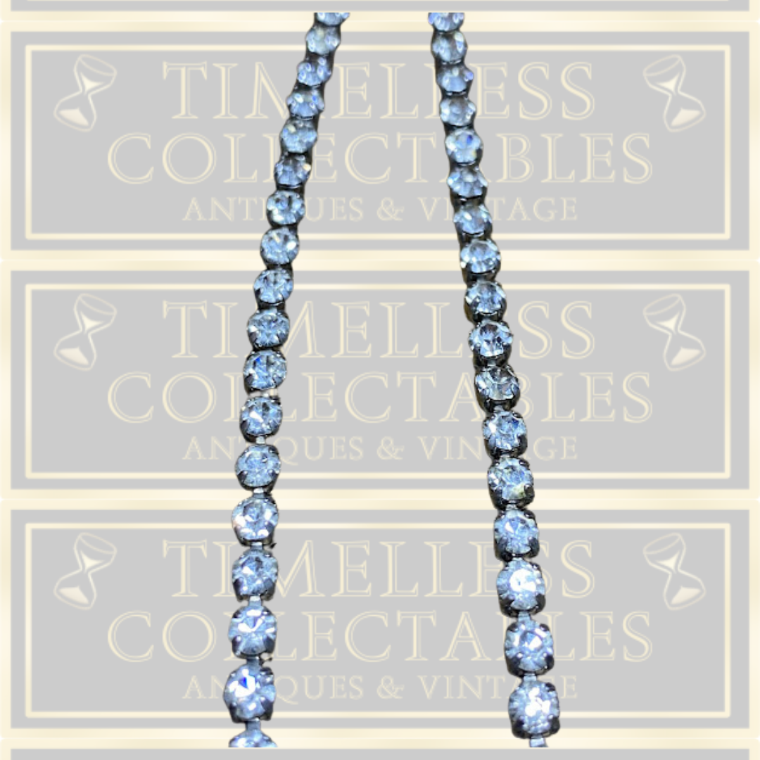 Vintage Crystal Clear Electric Blue Crystal Choker