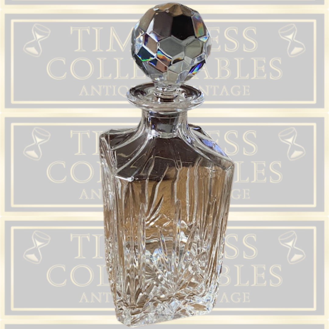 Vintage Crystal Two-Bottle Tantalus Wood Case