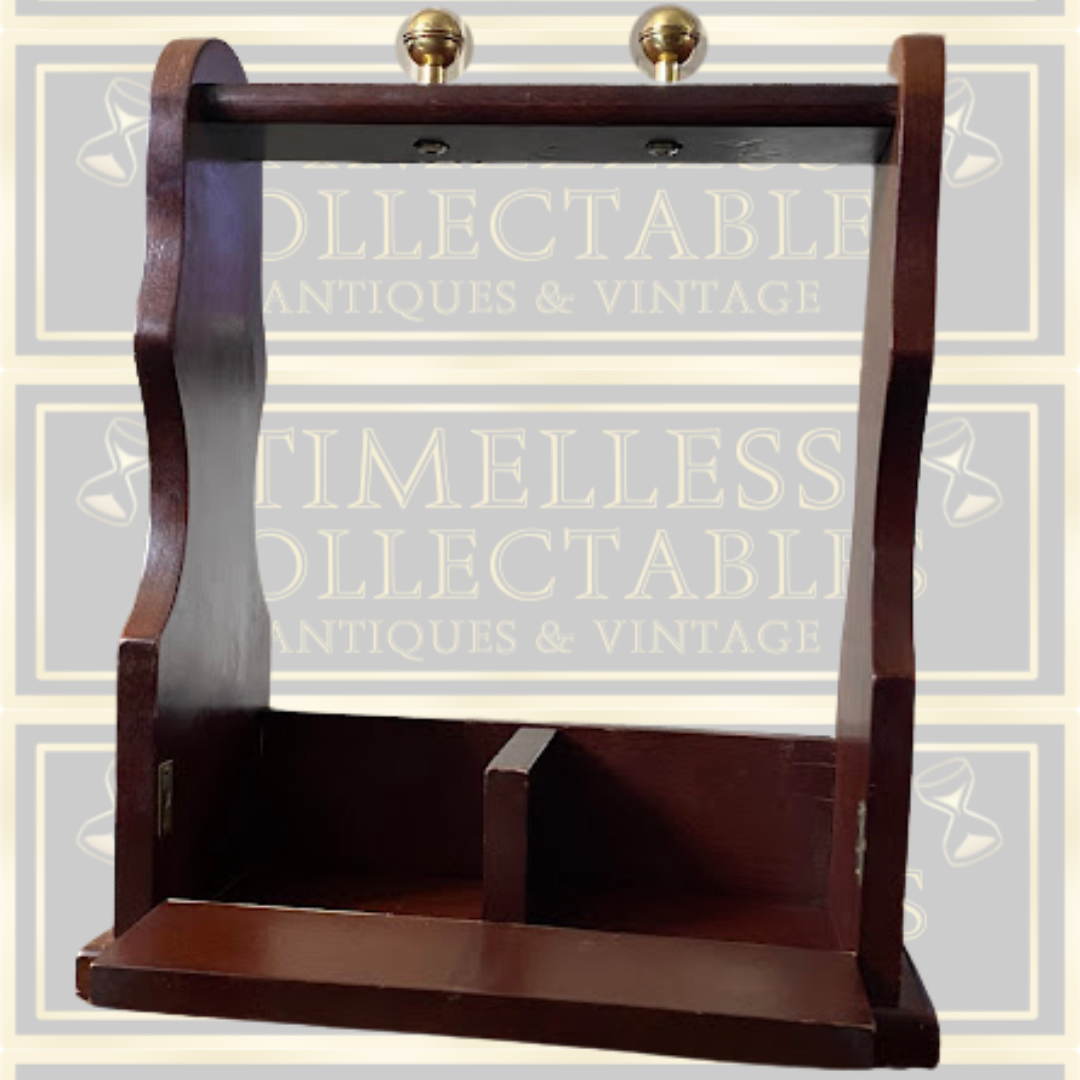 Vintage Crystal Two-Bottle Tantalus Wood Case