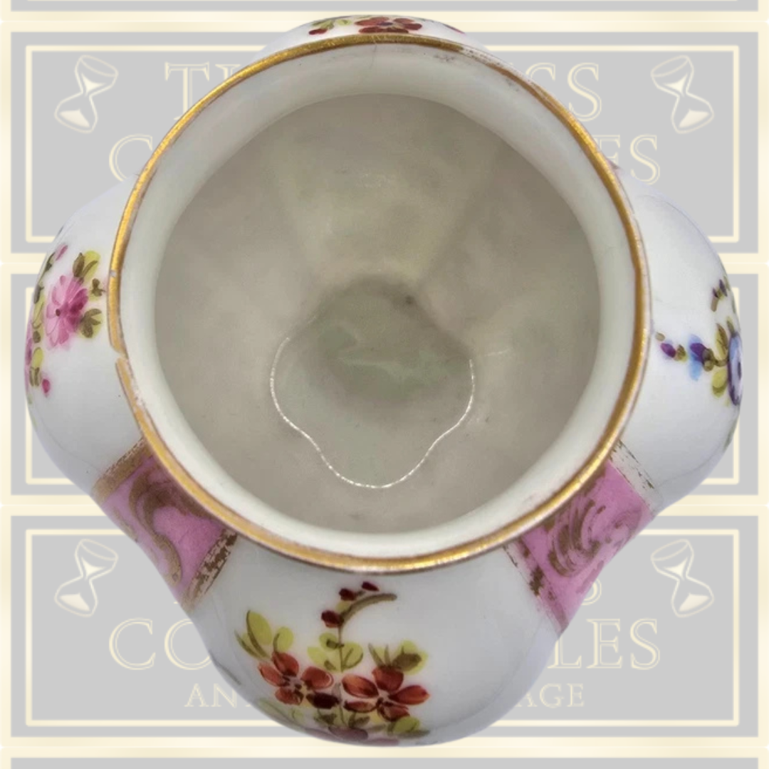 Antique Sevres Pink Porcelain Hand Painted Floral Vase