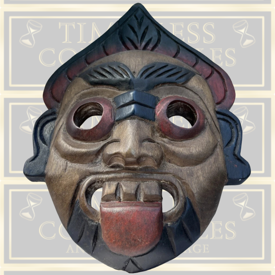 Vintage Thai Ritual Wooden Mask