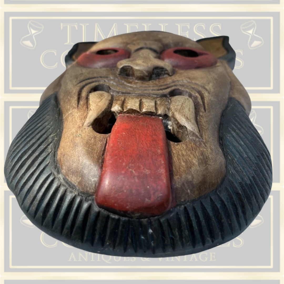 Vintage Thai Wooden Ritual Mask
