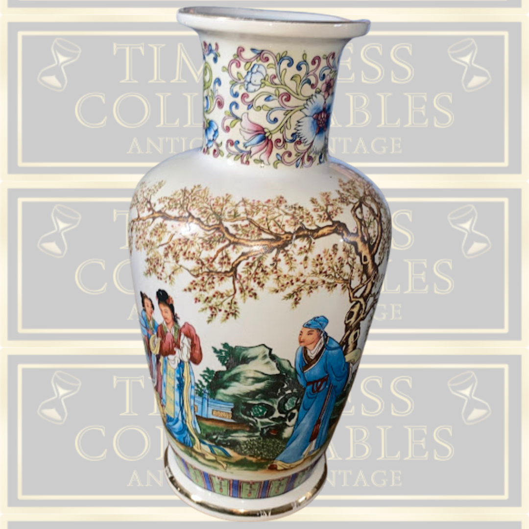 Vintage Chinese Oriental Porcelain Large Vase
