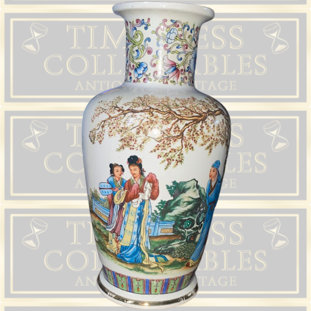 Vintage Chinese Oriental Porcelain Large Vase