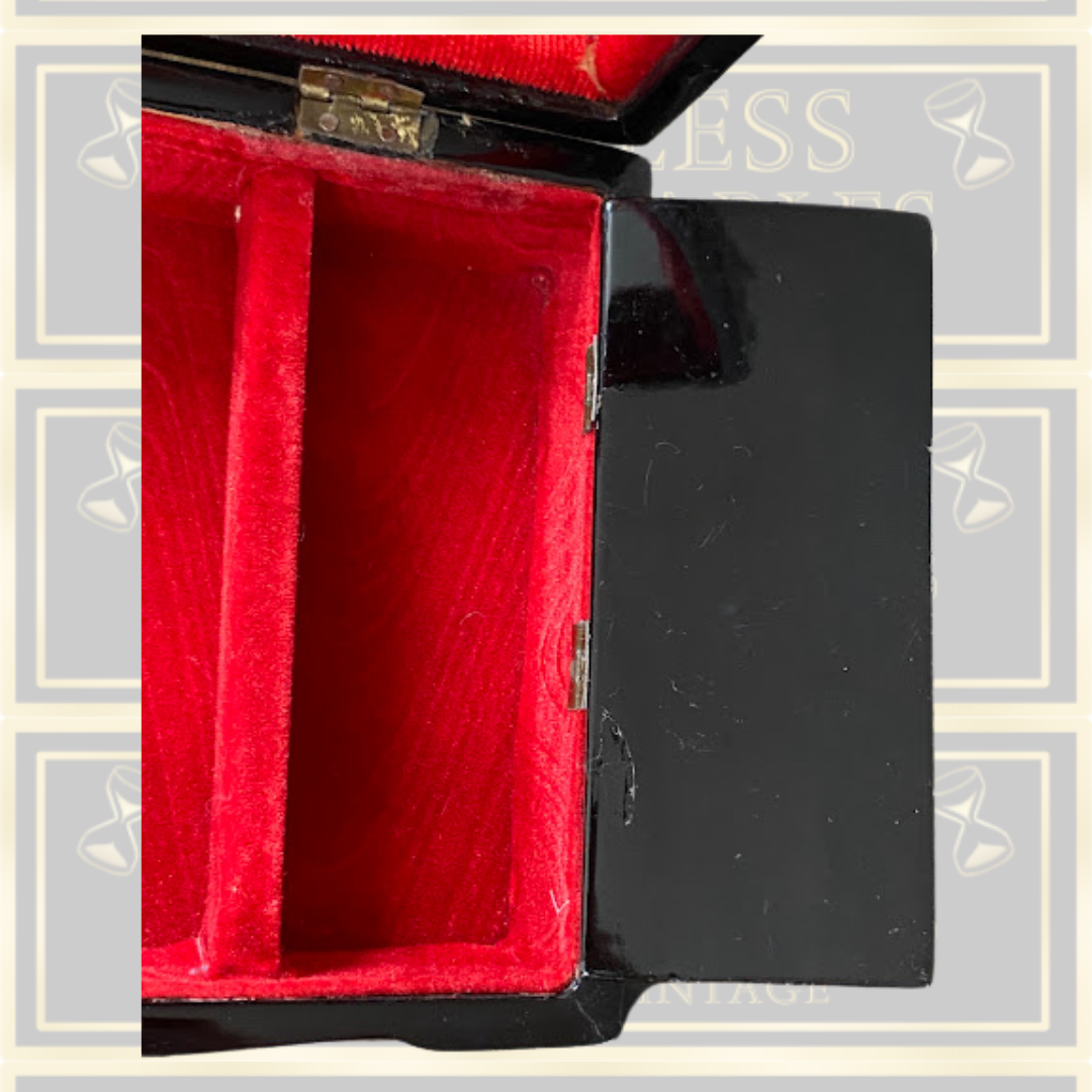 Vintage Black Lacquered Japanese Jewellery Box