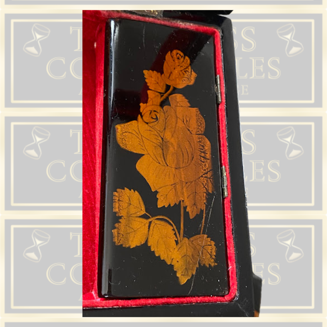Vintage Black Lacquered Japanese Jewellery Box