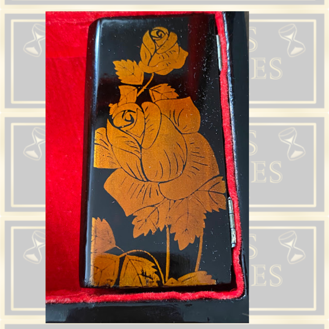 Vintage Black Lacquered Japanese Jewellery Box