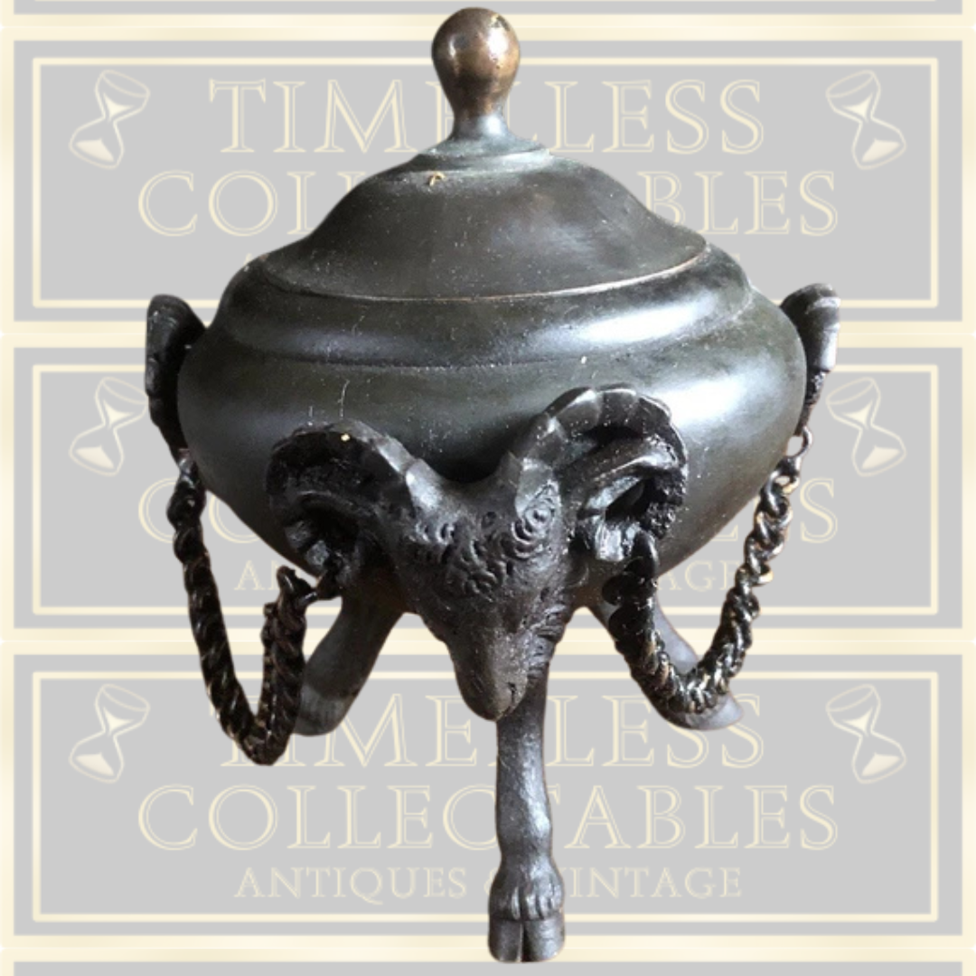 Vintage patinated Grand Tour Style Bronze Tripod Urn