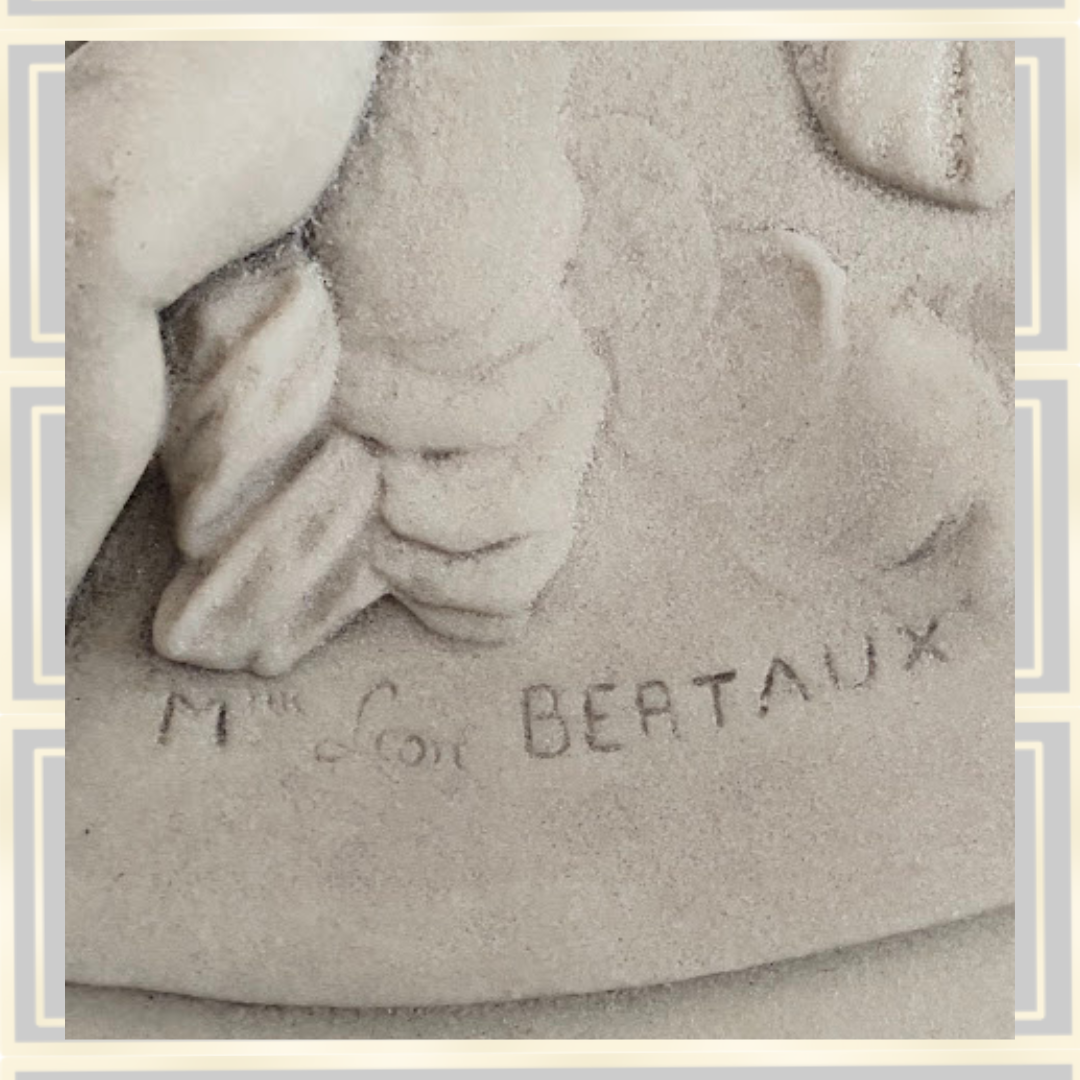 Vintage Pair Leon Bertaux Cherub Plaques