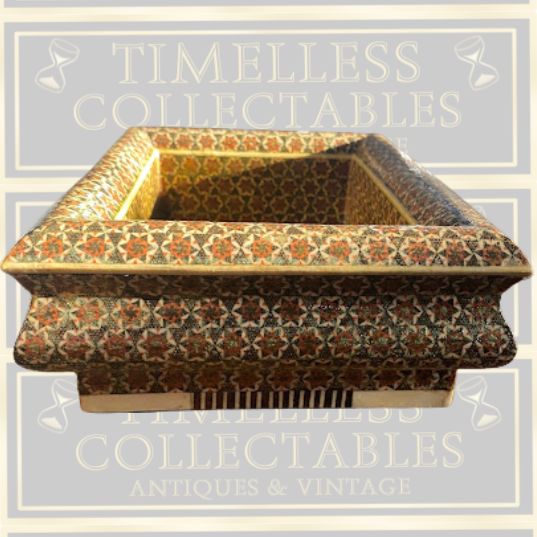 Vintage Anglo Indian Micro Sadeli Mosaic Inlaid Jewellery Box